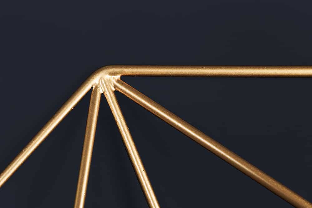 Handgearbeiteter Spiegel DIAMOND L 80cm gold aus Eisen im Retro Design