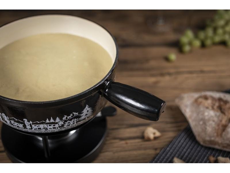 Kuhn Rikon Fondue-Caquelon Induktion Alpweide Schwarz Fonduepfanne