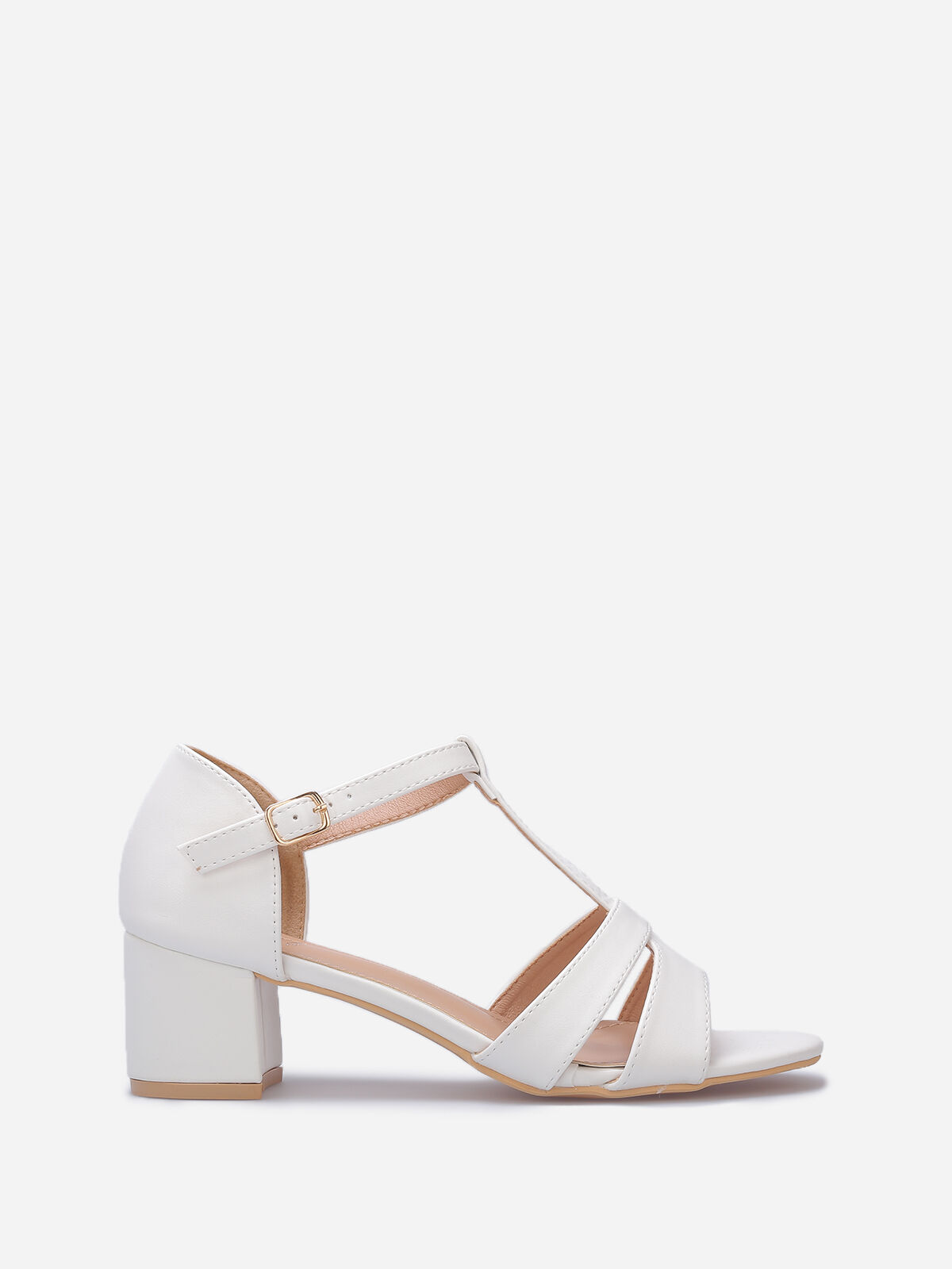 Sandales à doubles brides grandes tailles- Blanc