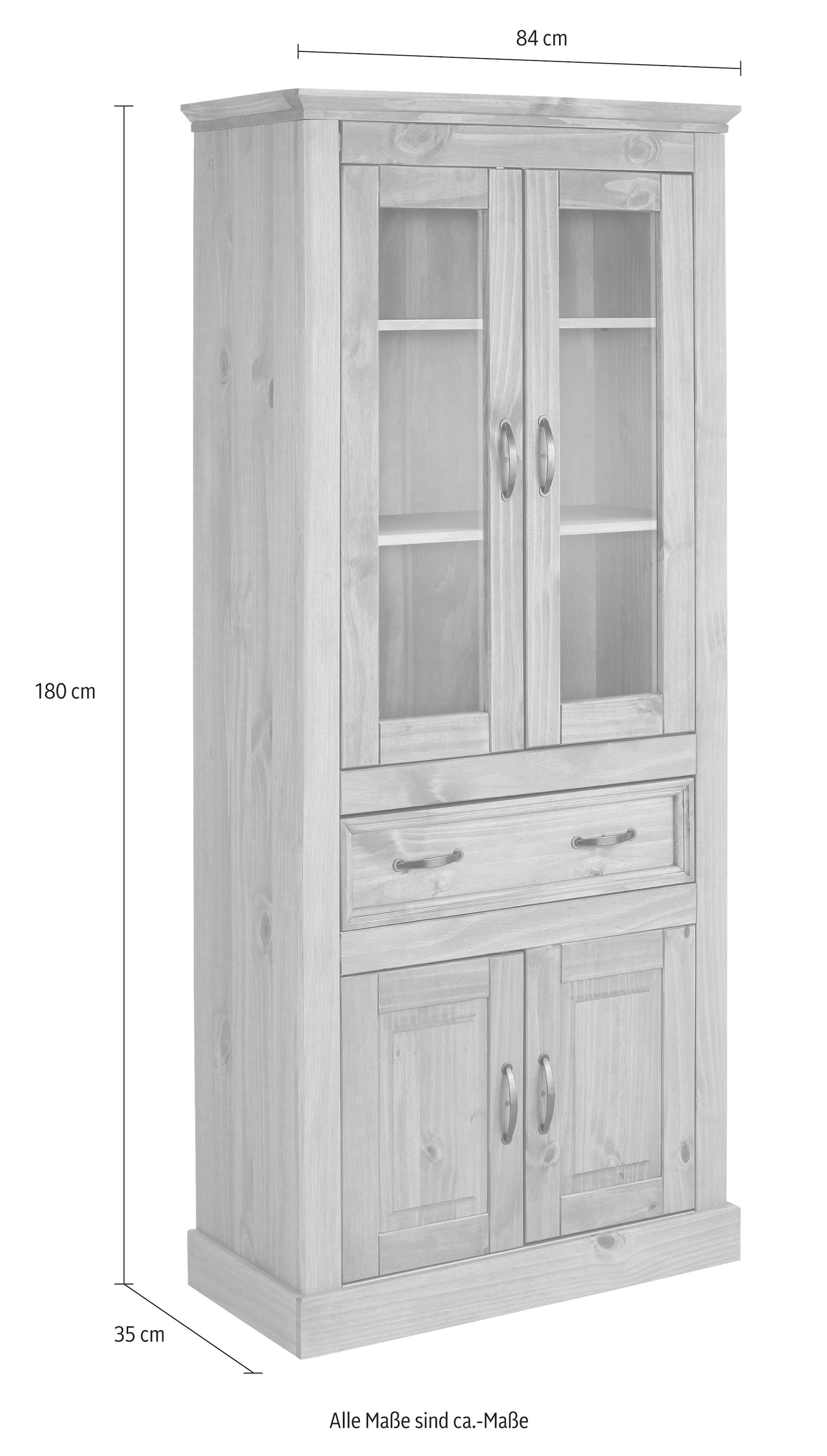 Home affaire Vitrine »Selma« Höhe 180 cm (2-trg.)