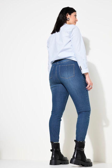 Skinny-Jeans, cutted Saum, 5-Pocket