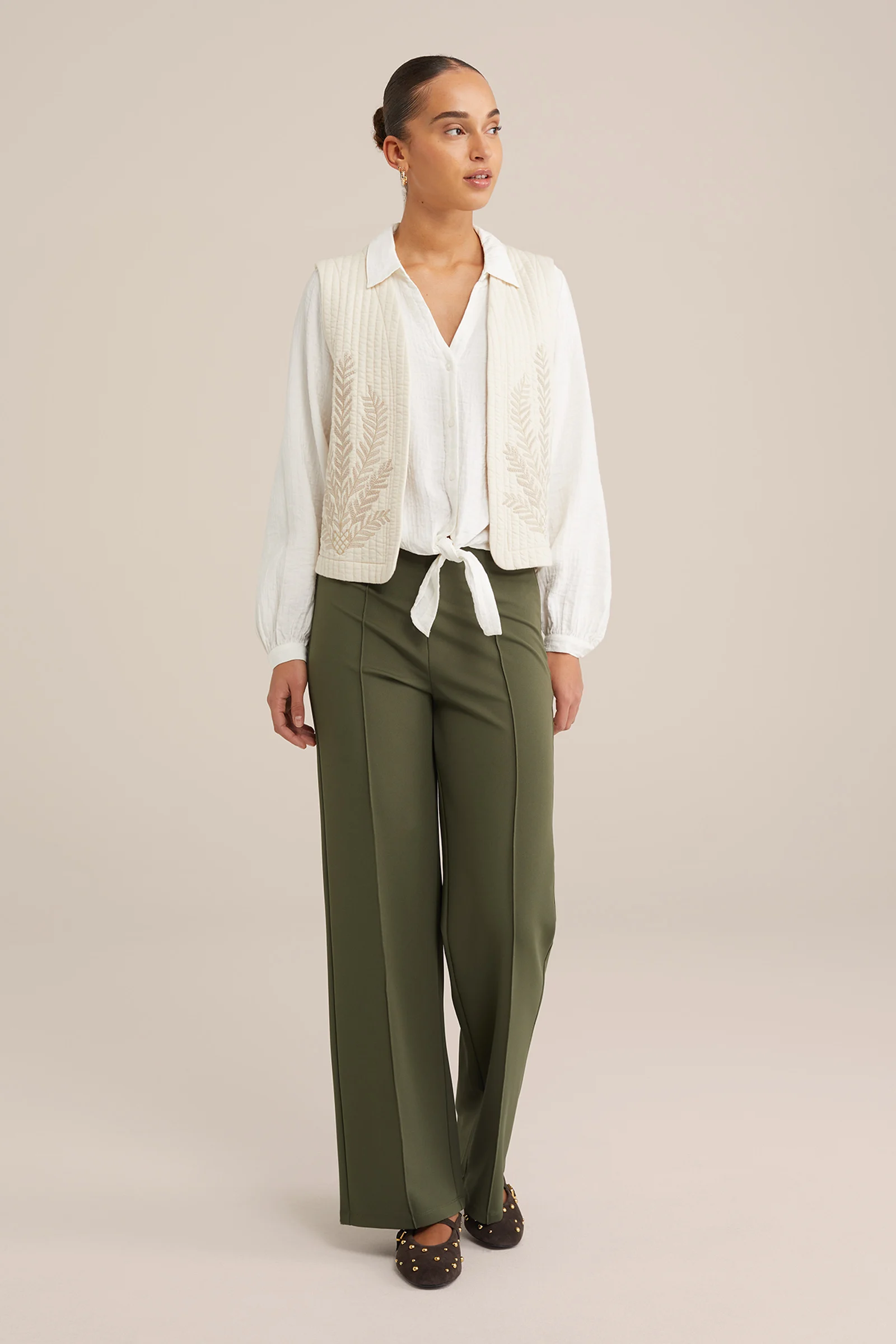 blouse met structuur WE Fashion Wit