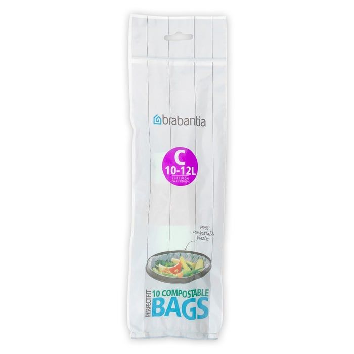 10st Brabantia biozakken code C 10-12 liter 39x51cm groen - Rol 10 stuks (8710755419782)