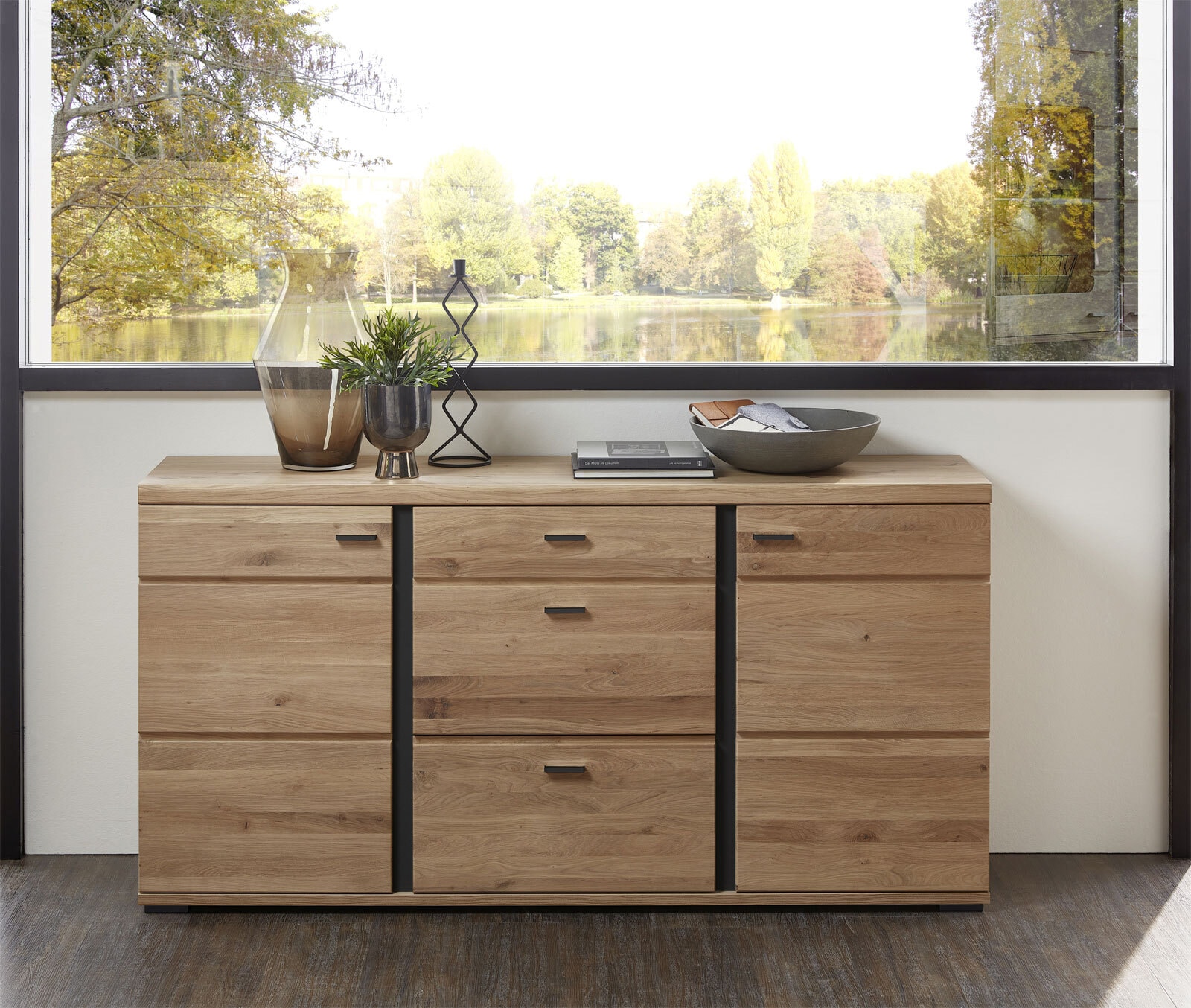 Sideboard Sonos II Front Altesche massiv gebürstet 170x86x42 cm