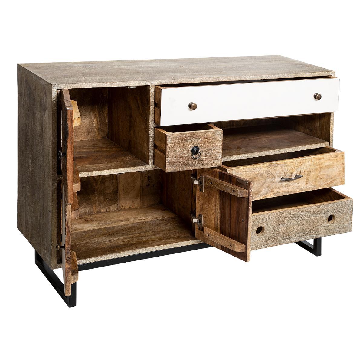 BUFFET 3 PORTES 4 TIROIRS KOVAL BLANC