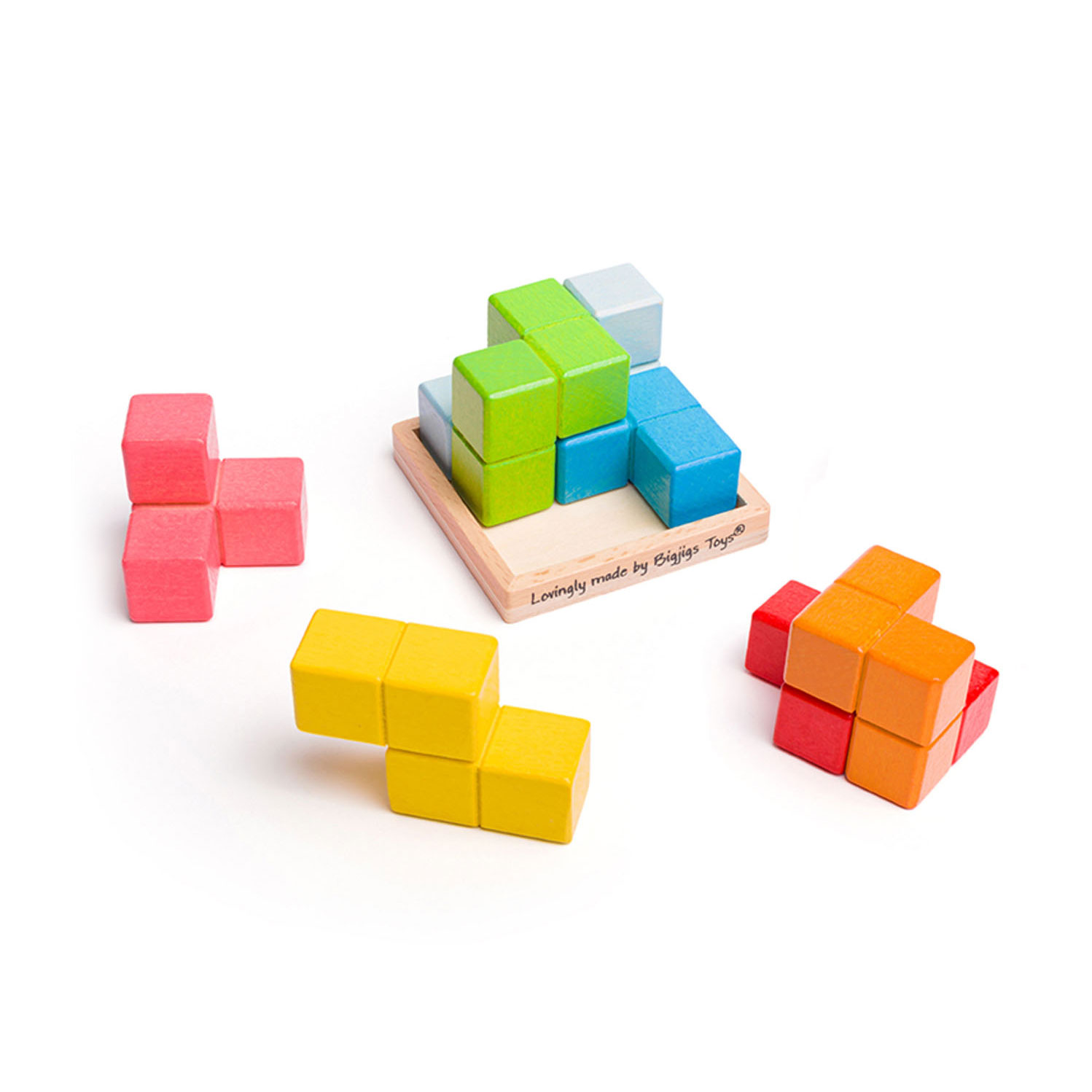 Bigjigs Houten Lock-a-Cube Kubuspuzzel