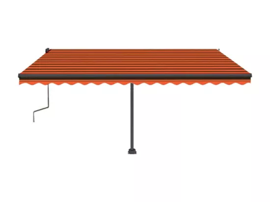 Auvent manuel rétractable sur pied 450x350 cm Orange et marron