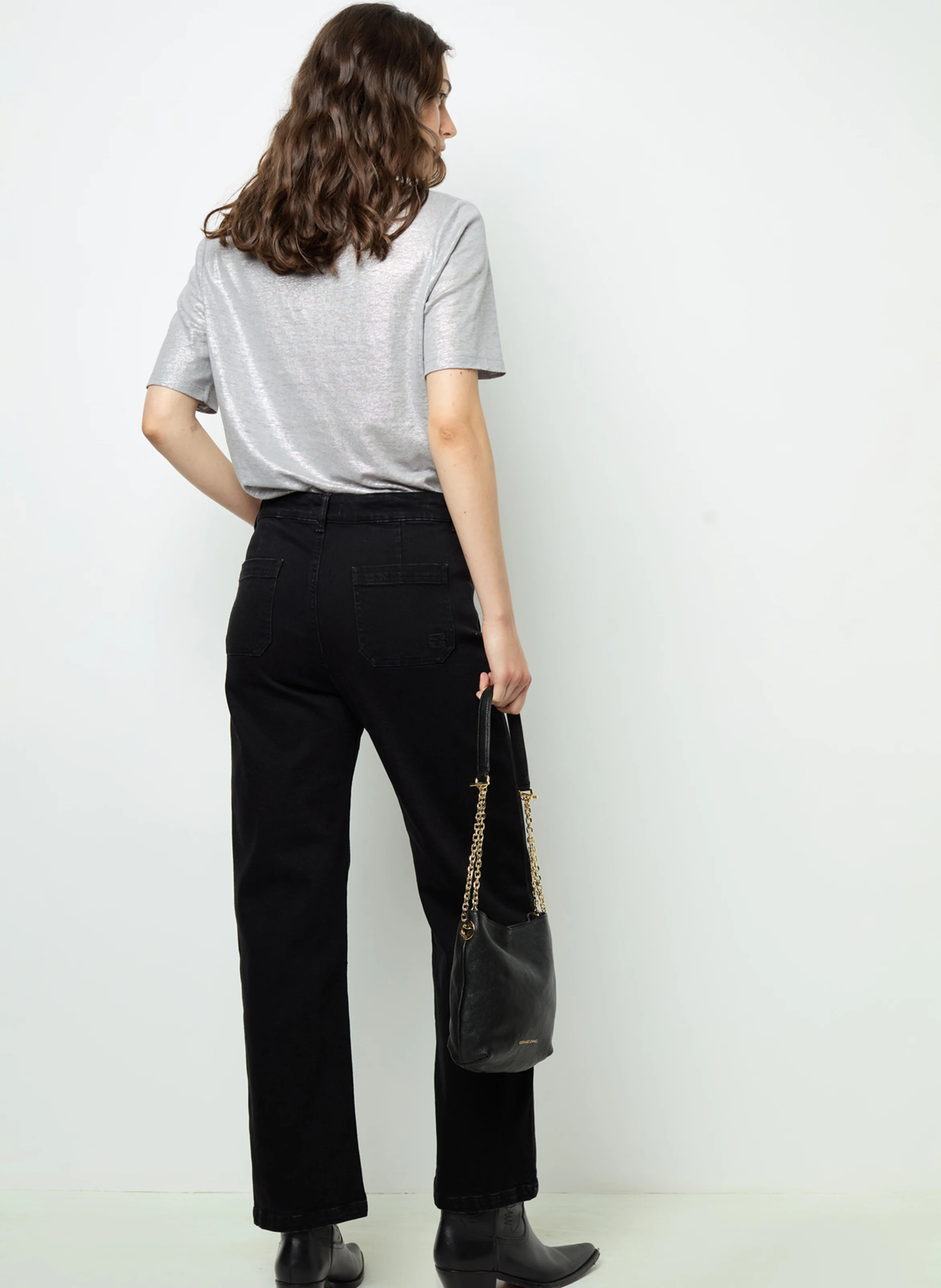 NEVAE - Jean droit et large en coton | Noir