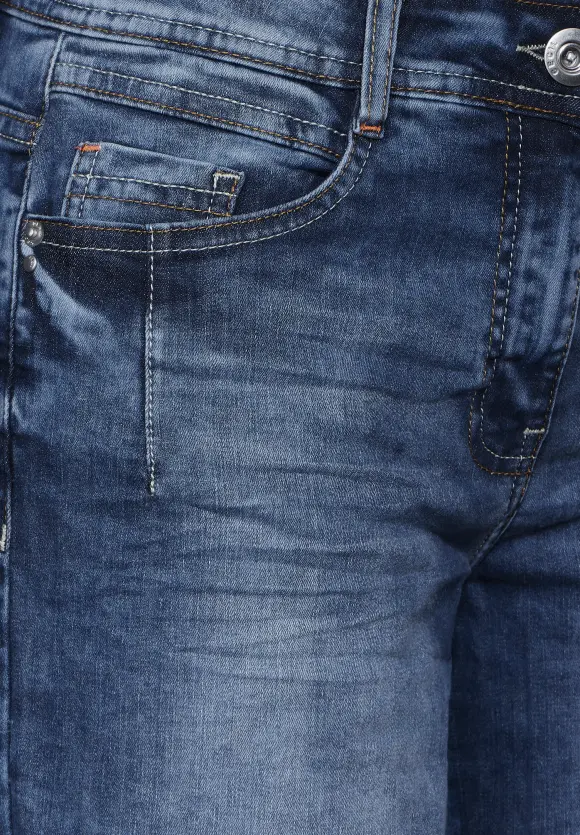 Loose Fit Jeans - mid blue wash
