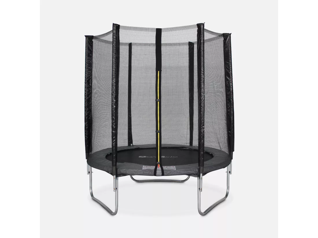 Trampoline rond Ø 180cm gris avec son filet de protection - Cassiopée - Trampoline de jardin 2m| Qualité PRO. | Normes EU.