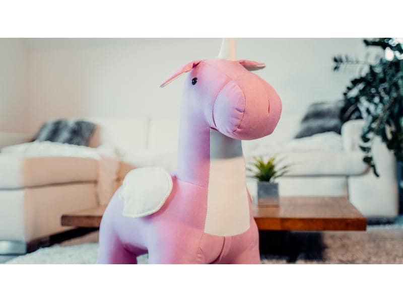 zoosy Kinderhocker Einhorn Pinky Pink Taburett in Einhornform