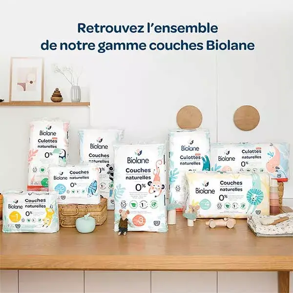 Biolane - Fraldas Naturais Tamanho 4 - Ultra-absorventes, à prova de vazamentos - Pacote com 44 unidades