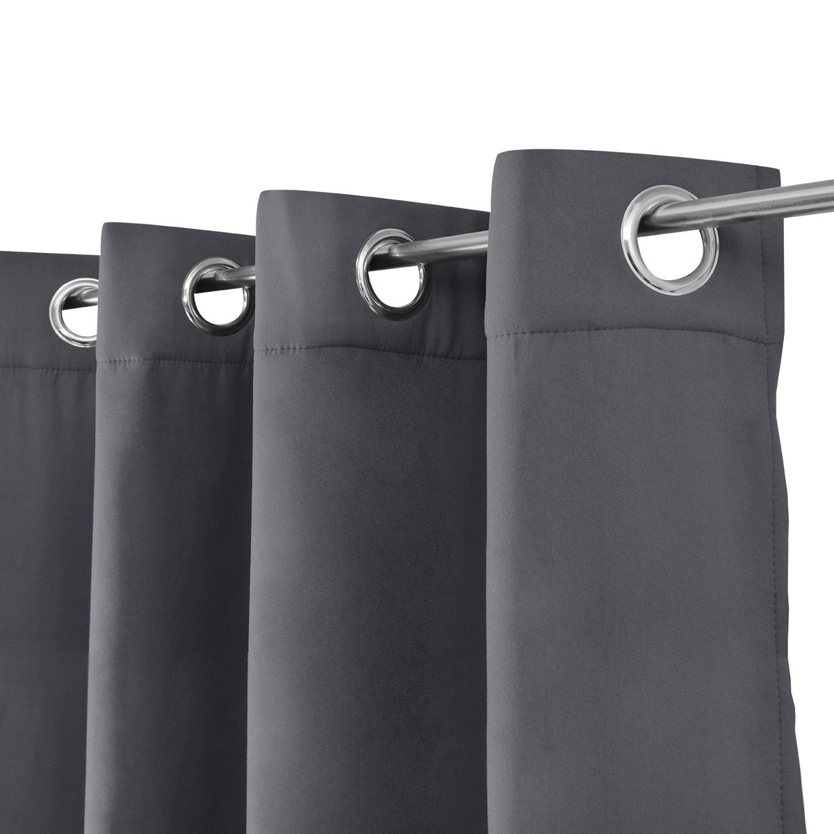 Beautissu Amelie TO Gordijn met Ring 140x245cm Antraciet (set van 2)