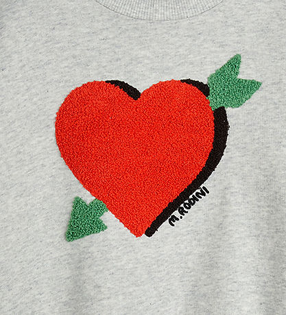 Mini Rodini Sweatshirt - Pfeil Heart - Grau Meliert