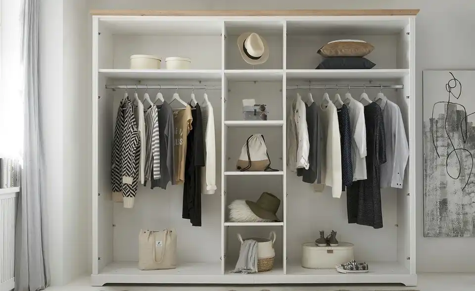 Kleiderschrank Jasmin II Pinie (Nachbildung), Asteiche (Nachbildung) 266 cm