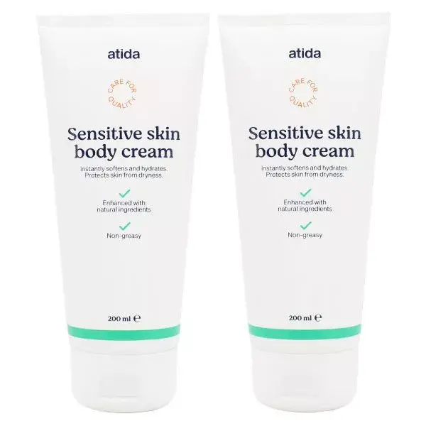 Creme hidratante corporal Atida para pele sensível 200ml x 2
