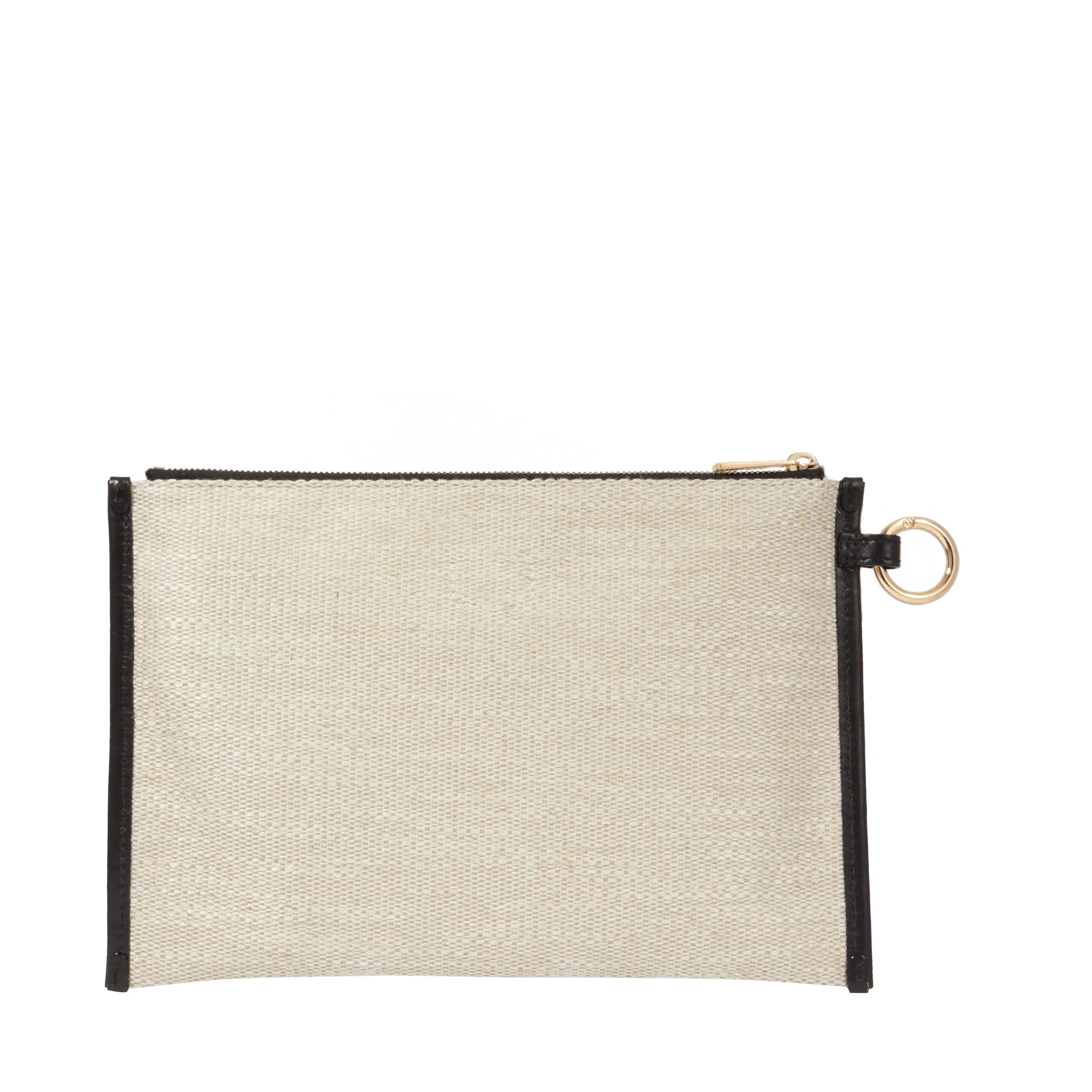 L zipped pouch Summer Tote-Naturel/Noir