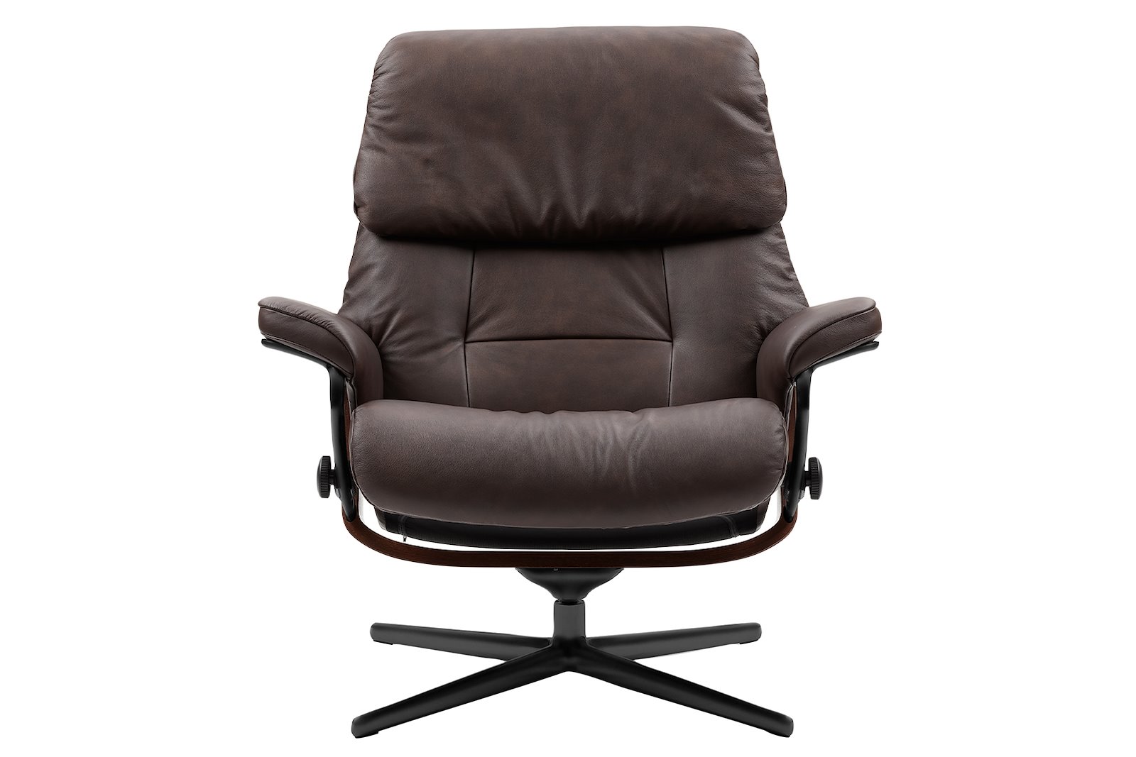 Ruby lenestol Hud Paloma Chocolate med brunbeiset/sort Cross understell