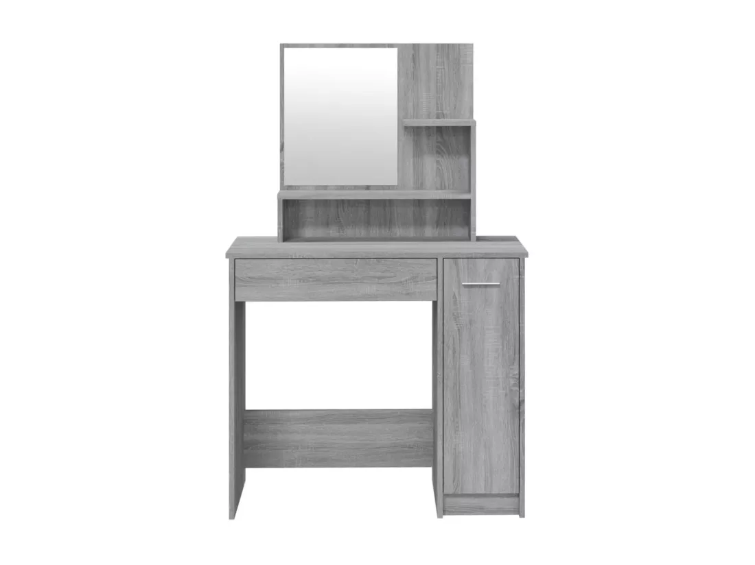 Coiffeuse avec miroir Sonoma gris 86,5x35x136 cm
