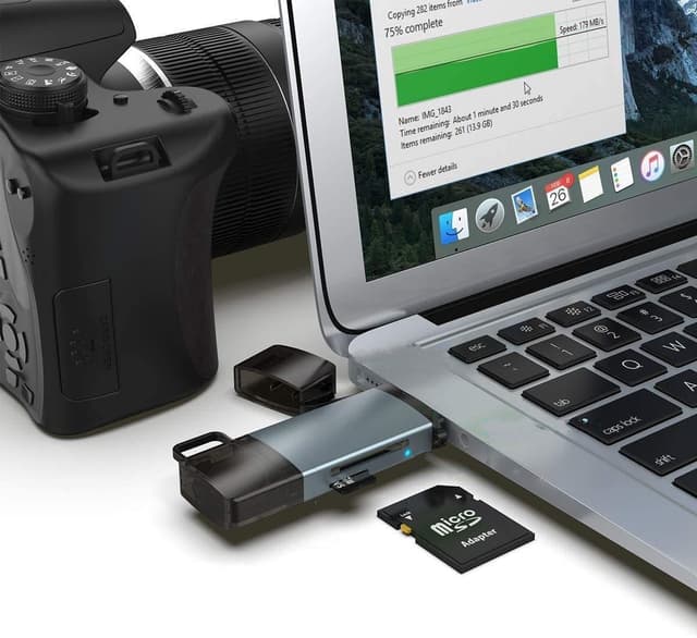 NÖRDIC USB 3.0 kortlæser 2 slot SD, MicroSD UHS-I