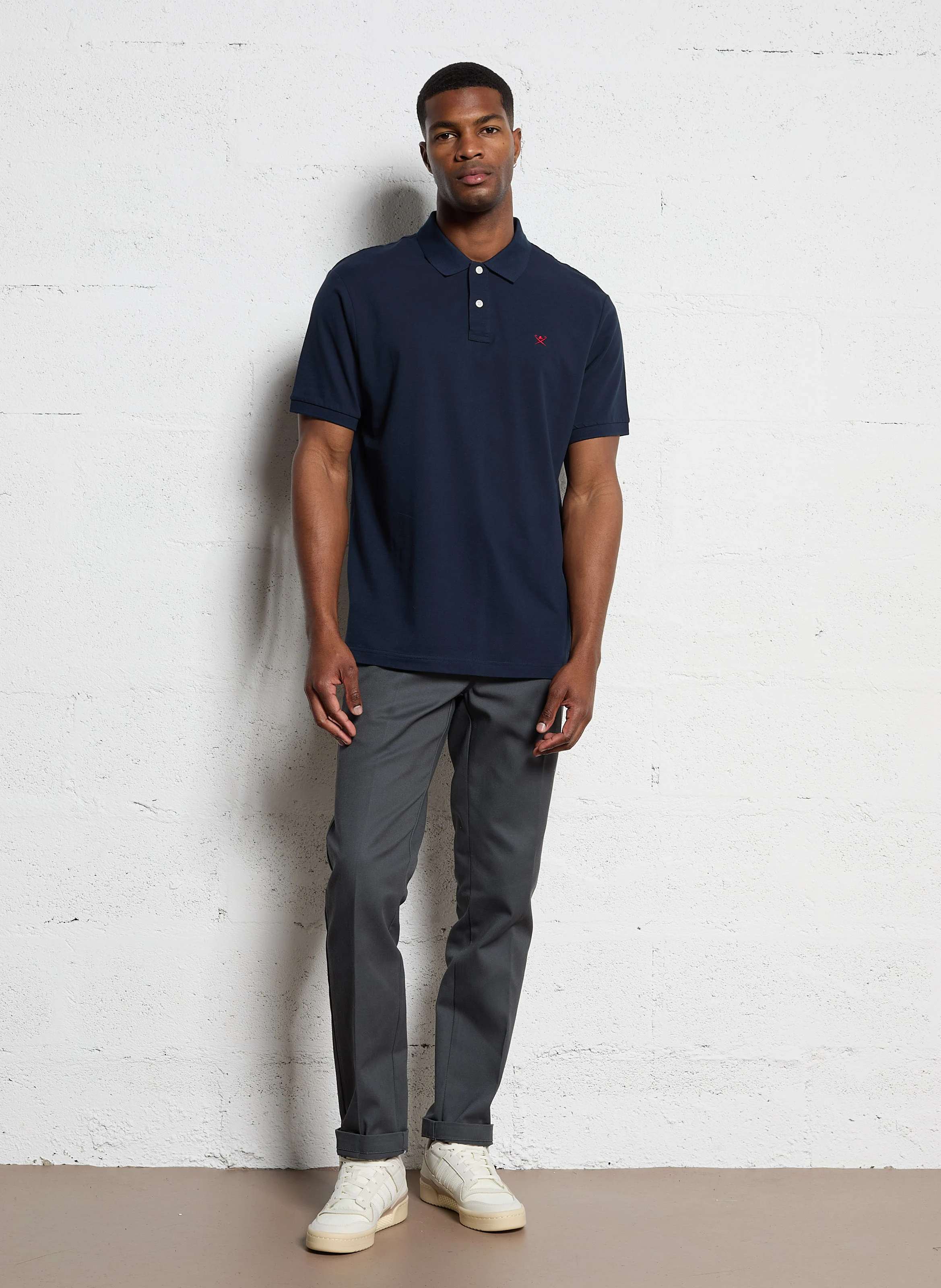 Polo slim-fit en coton piqué | Bleu