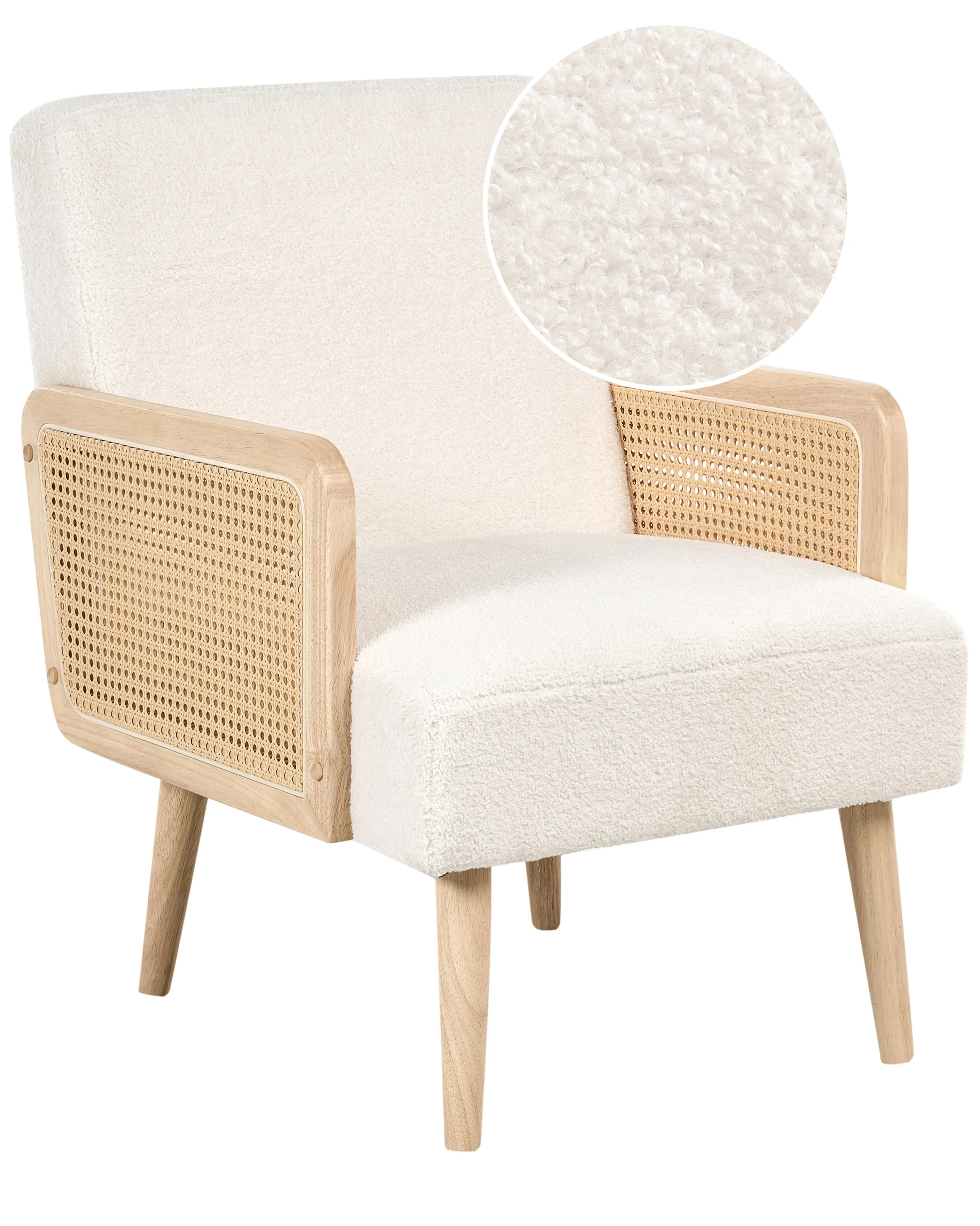 Fauteuil HOJBY Bouclé Gebroken wit