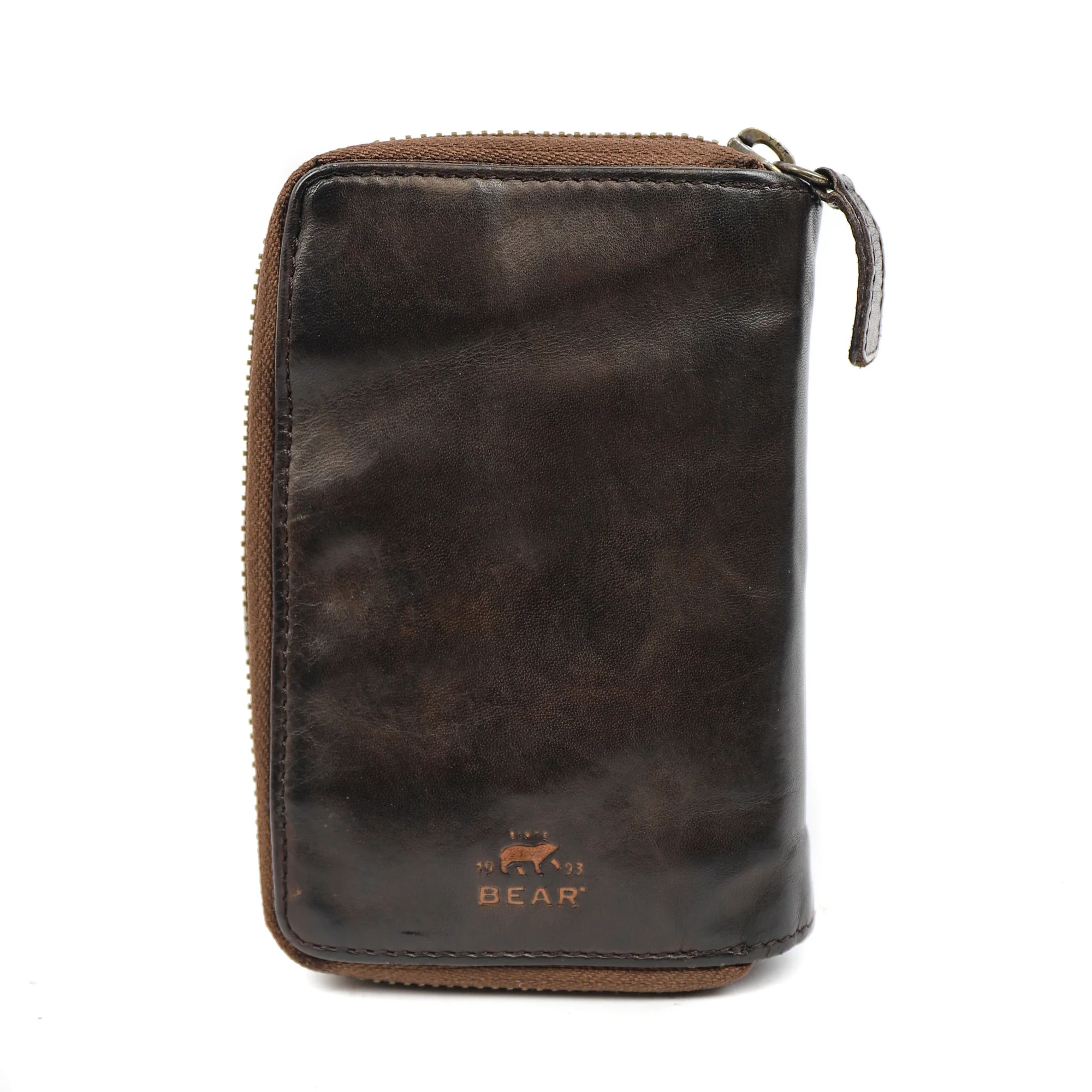 Bear Design Cow Lavato Ritsportemonnee Loet Donkerbruin CL13550 RFID