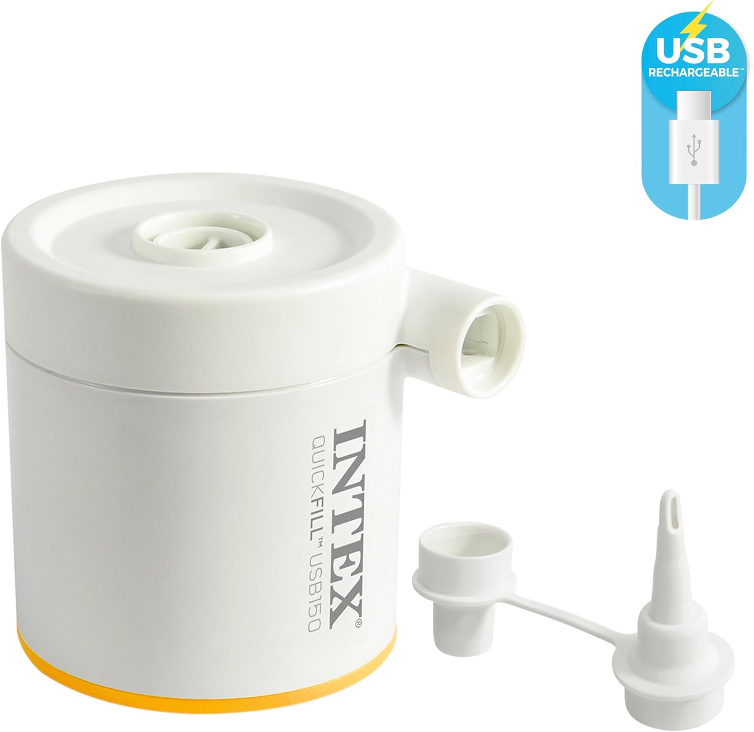 INTEX 64012 - Luftbett - Full Dura-Beam Truaire inkl. USB-Luftpumpe (blau, 137x191x22cm) Luftmatratze Campingbett