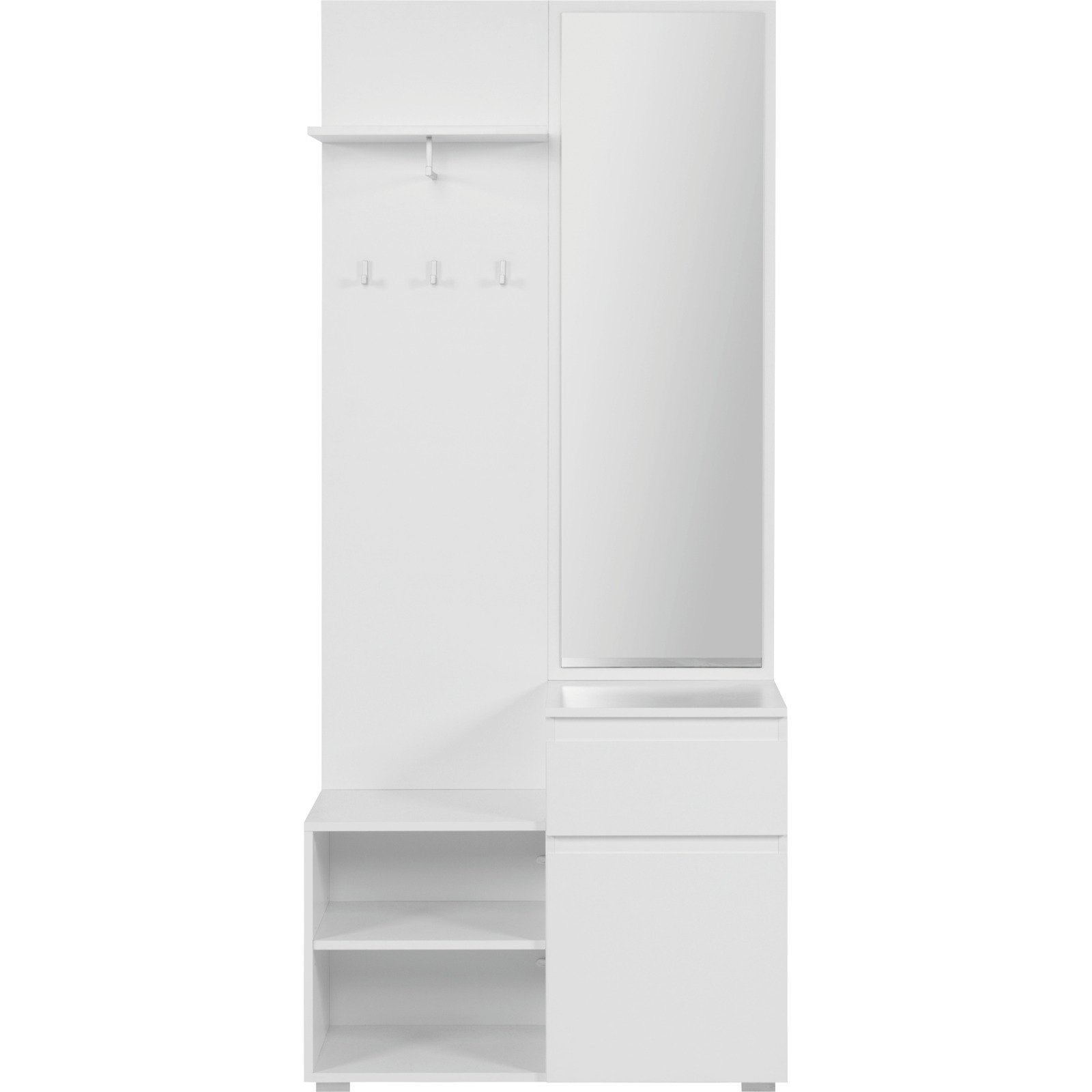 Kompakt-Garderobe Shark Dekor weiss matt 85 x 195 x 37 cm