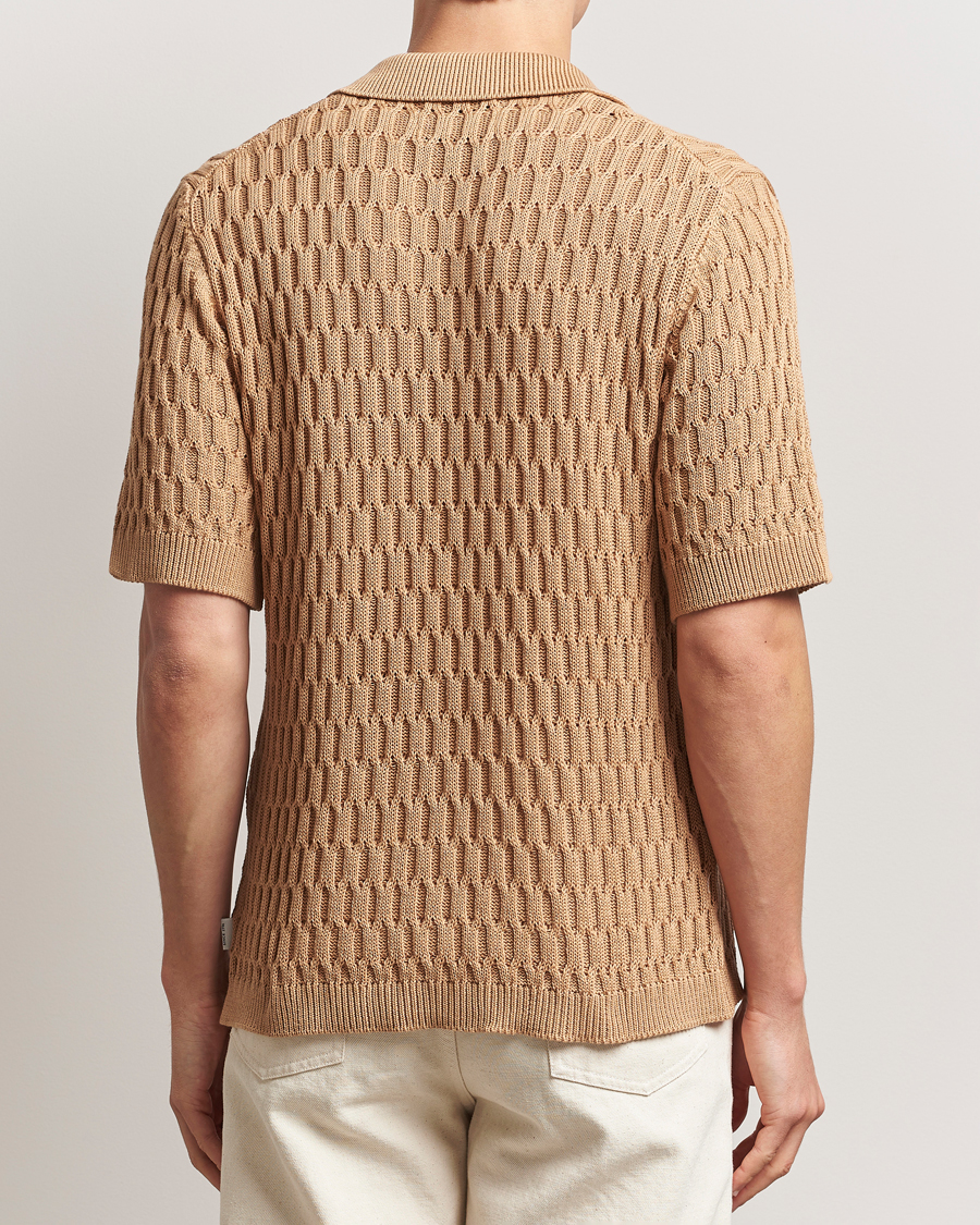 Peregrine Cove Knitted Short Sleeve Shirt Sand
