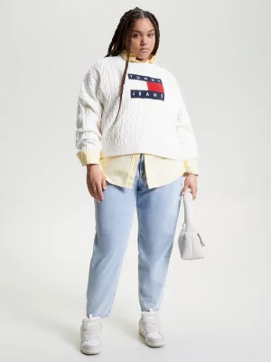 Calça jeans Curve Mom de cintura ultra alta e corte afunilado