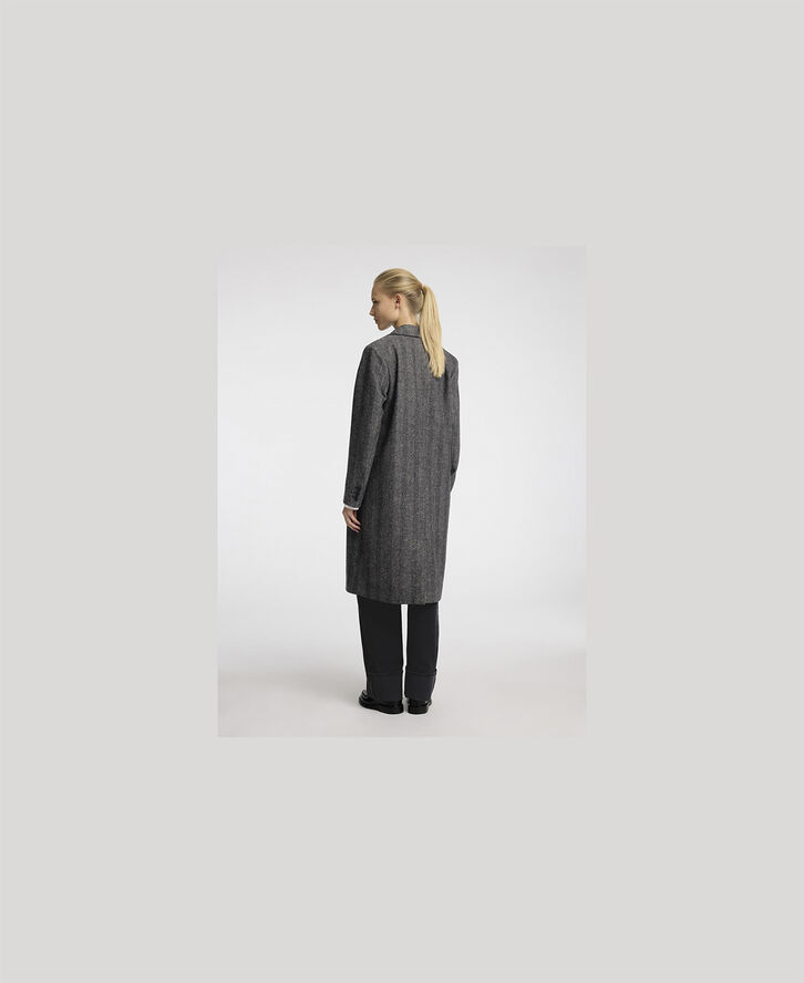Selected Femme SLFNEW ALMA WOOL COAT HERRINGBONE N Sort