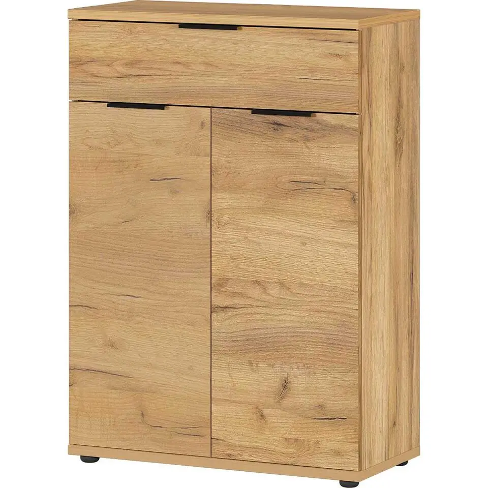 Schoenenkast Frodo 75 cm met 1 lade & 2 deuren - eik