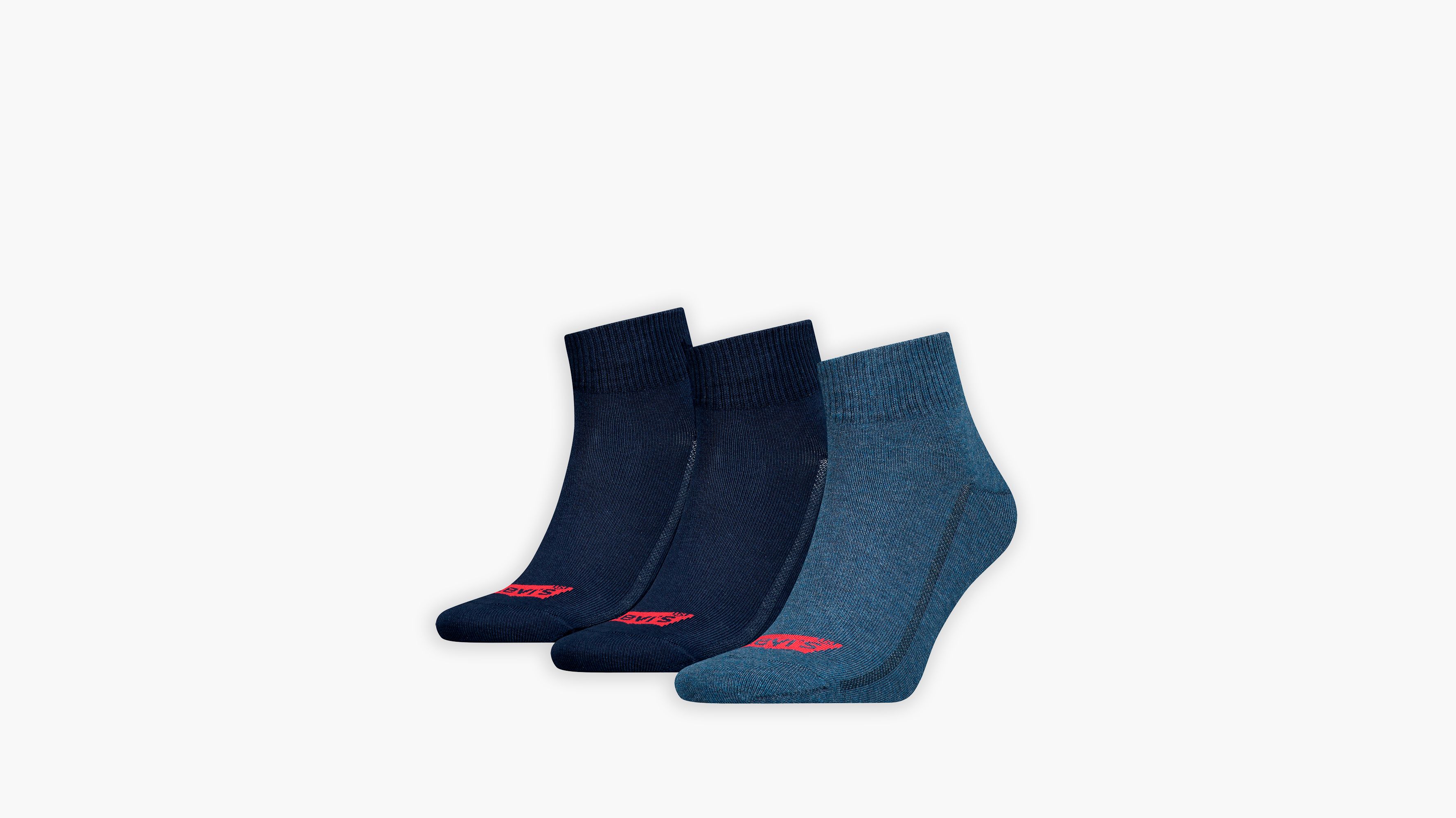 Levi's® Chaussettes mi-hautes en coton recyclé logo Batwing - Lot de 3 - Denim - Bleu