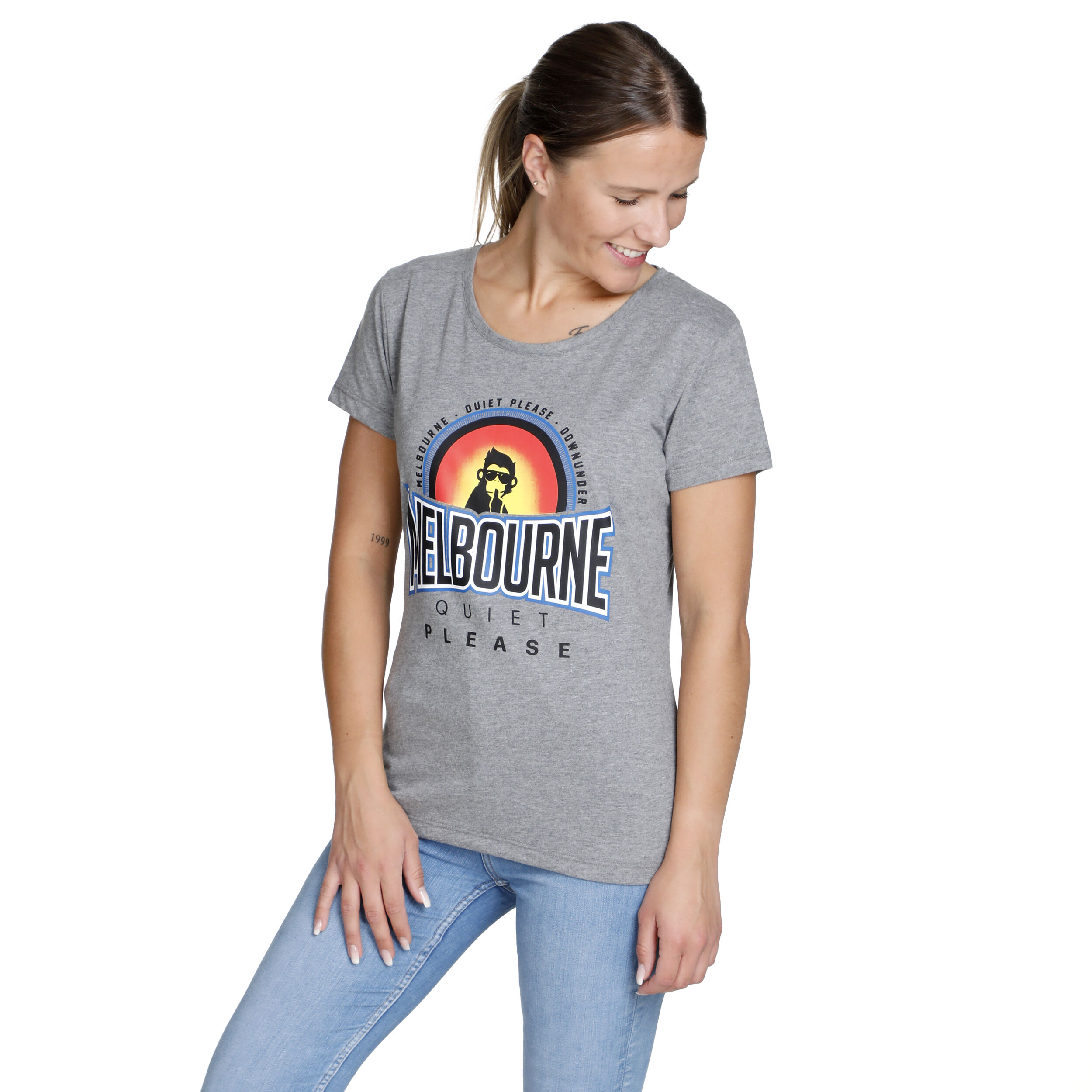 Quiet Please Melbourne Sunrise T-shirt Femmes - Gris , Multicouleur
