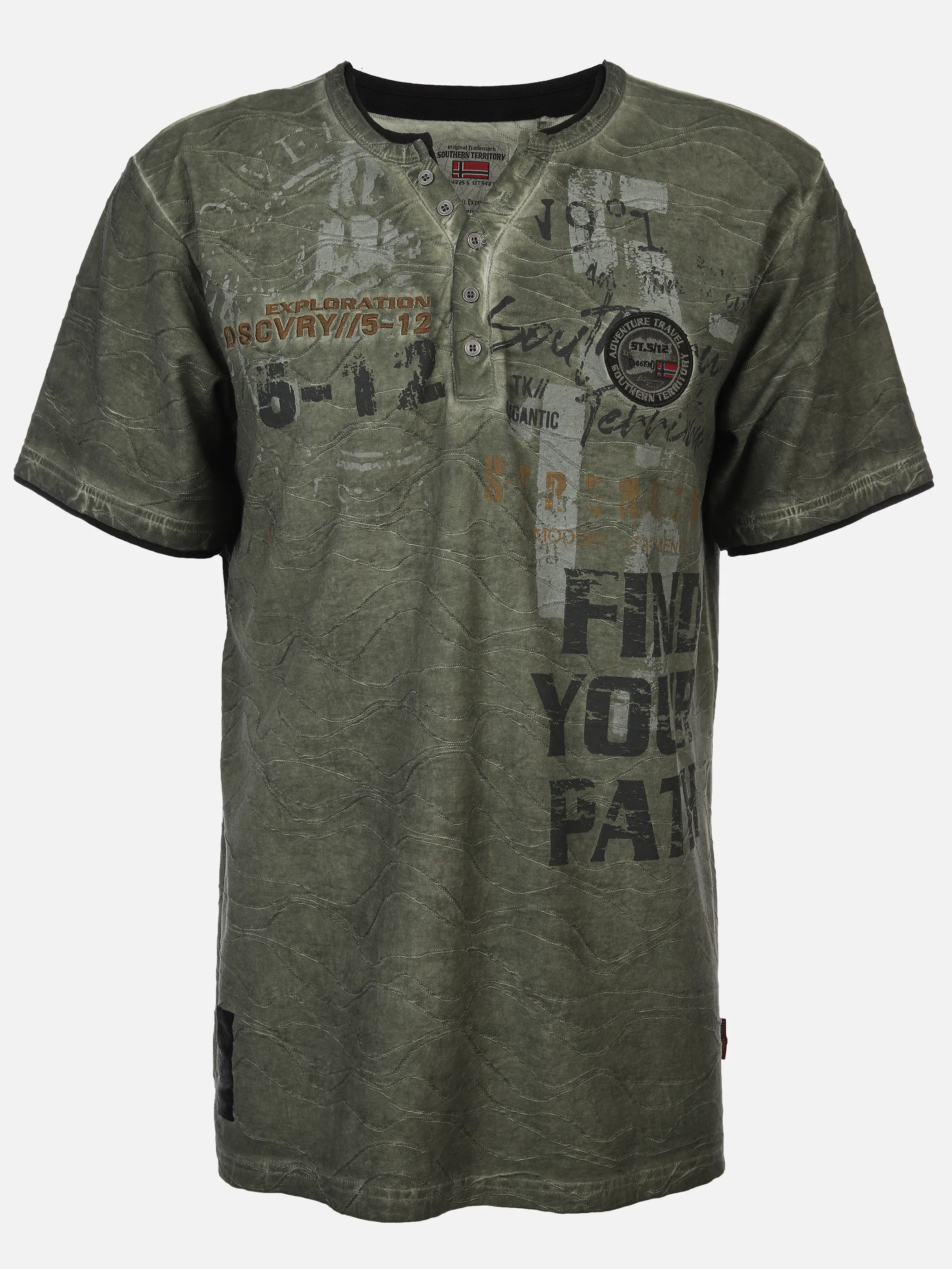 Herren Henleyshirt mit 2in1 Kragen