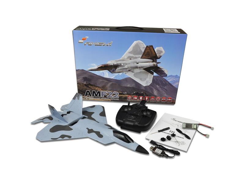 Amewi Jet F22 mit Gyro, Brushless RTF Kleiner F-22 Jet mit Brushlessmotor und Gyro
