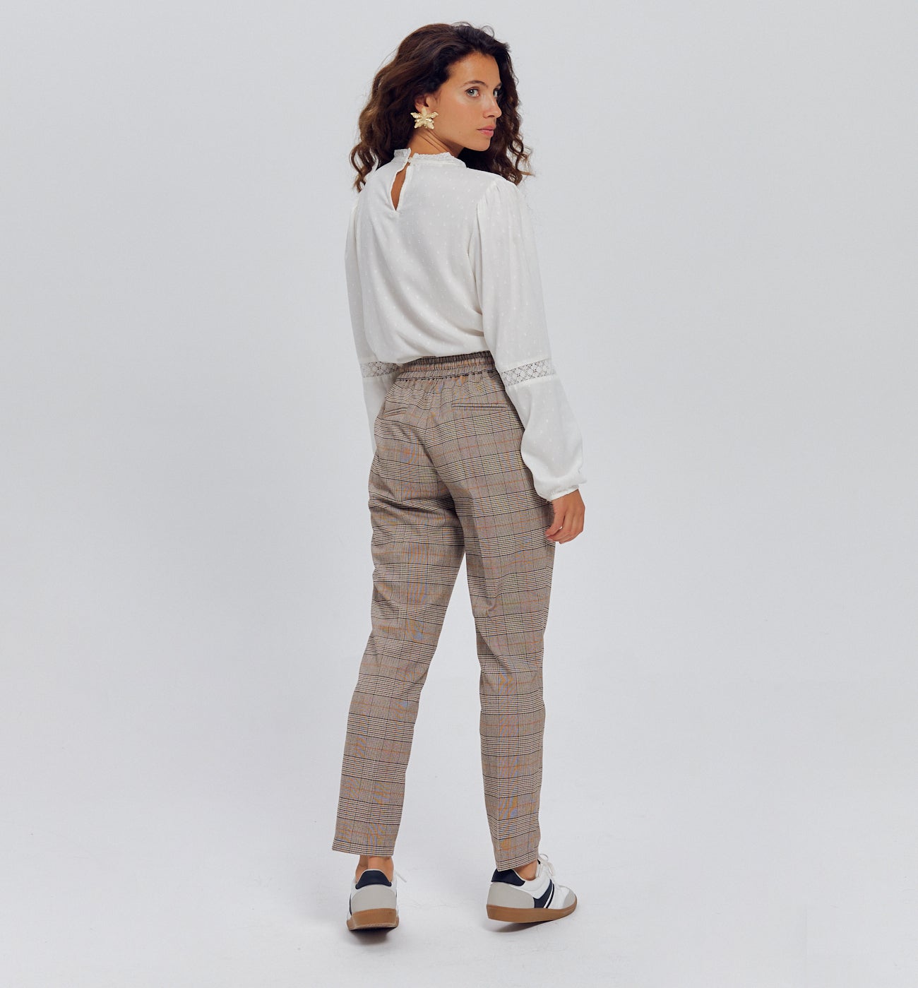 Pantalon jogpant Femme - Carreaux marron