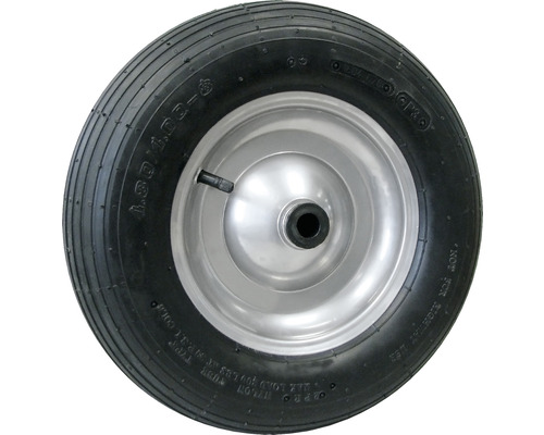 Tarrox luchtbandwiel, tot 200 kg, met metalen velg en blokprofiel, 400 mm, geschikt voor kruiwagens
