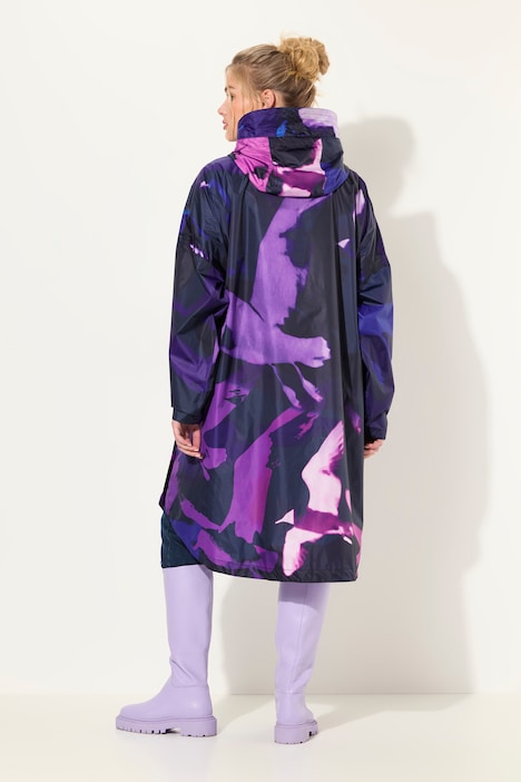 Funktions-Regencape, Unisex, Print, Kapuze