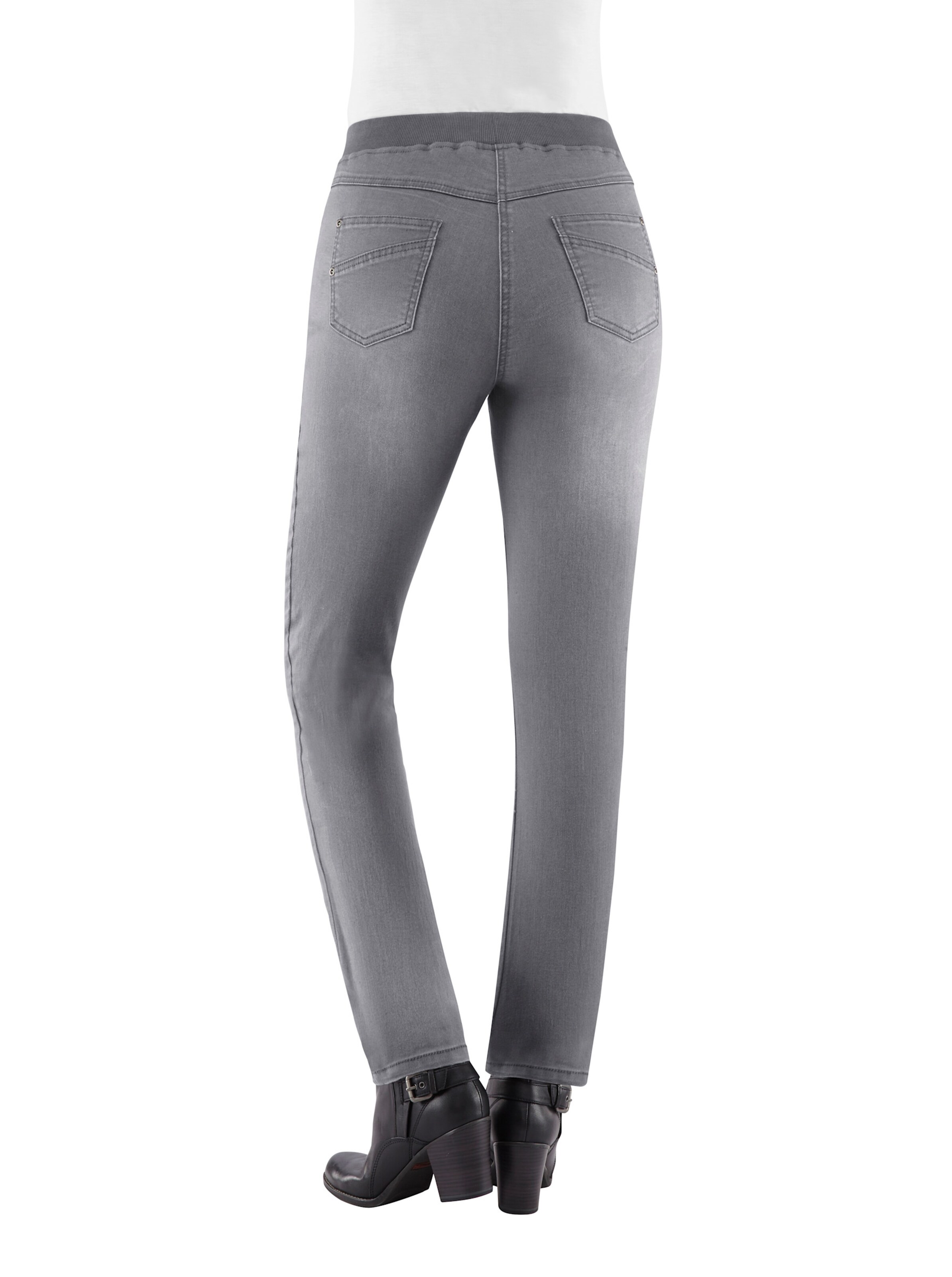 Schlupfjeans in grey-denim