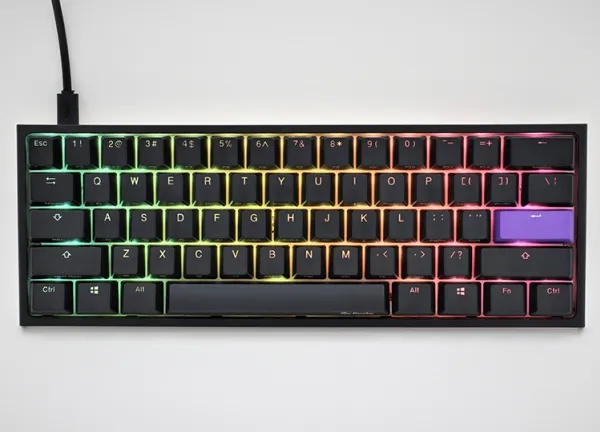 Ducky One 2 Mini RGB, Mini, Ledningsført, USB, Mekanisk, RGB LED, Sort