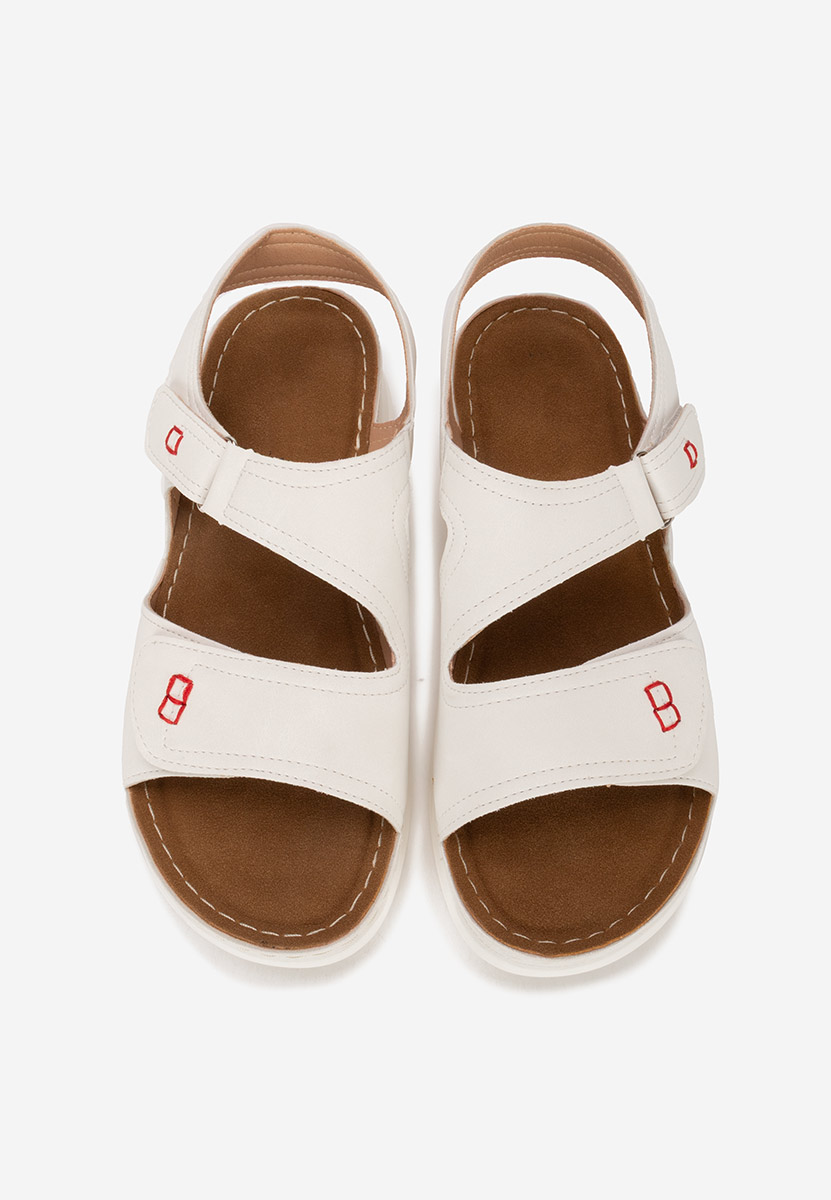 Sandales femme sans talon blanches Metina