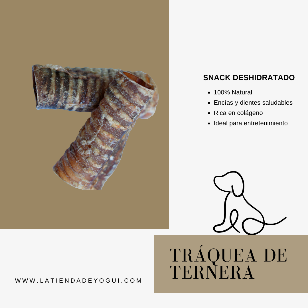 Petisco de traqueia bovina desidratada Natural Moments para cães