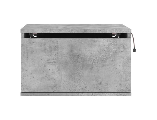 VIDAXL - Table de chevet murale avec lumières led gris béton