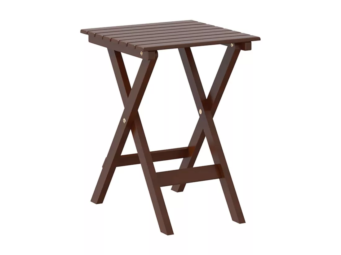 Chaises à bascule lot de 2 table pliable marron massif peuplier