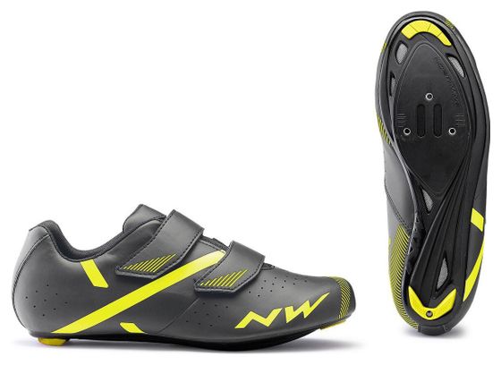 Chaussures Route Northwave Jet 2 Anthracite Jaune Fluo