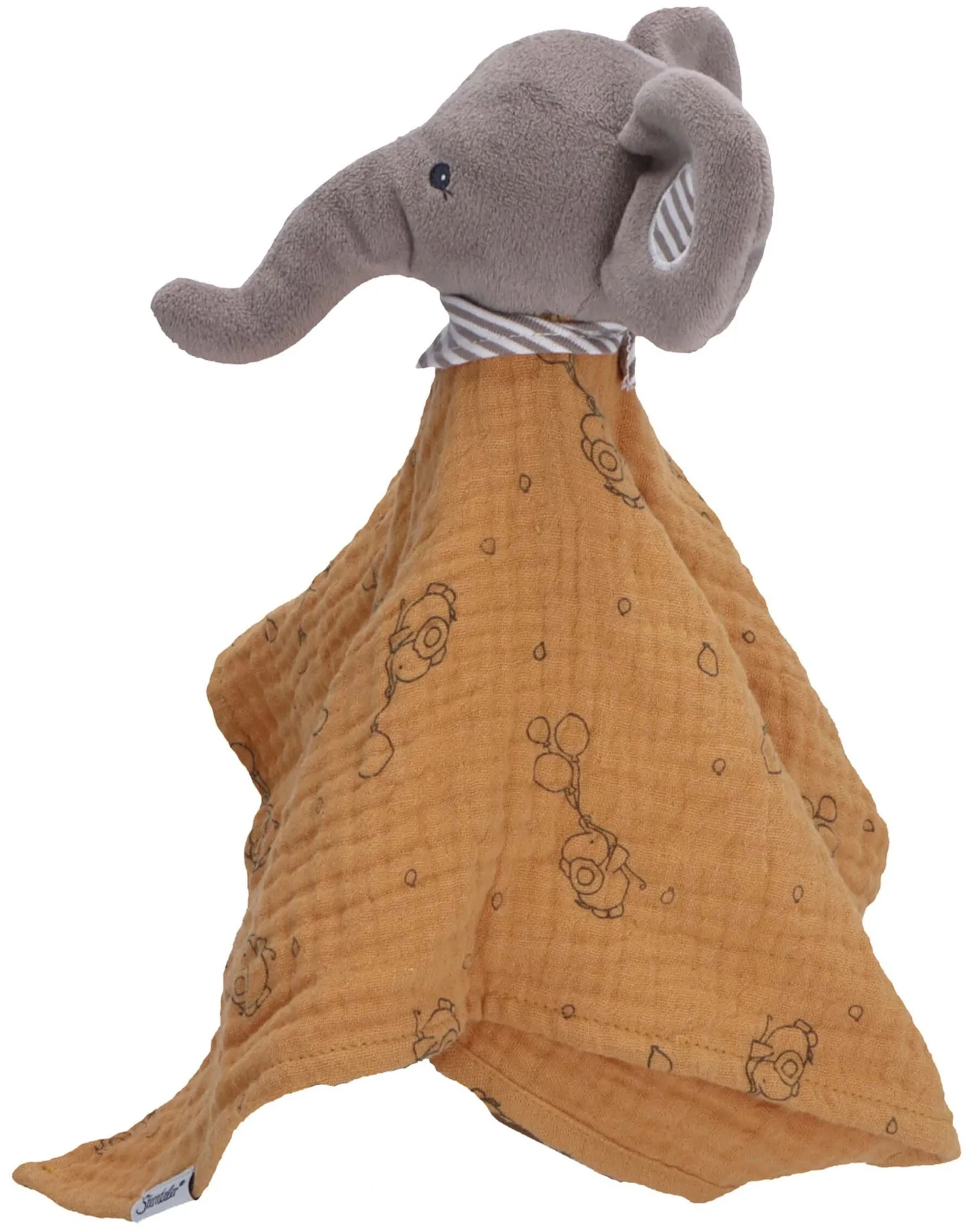 Musselin-Schmusetuch EDDY ELEFANT in rost