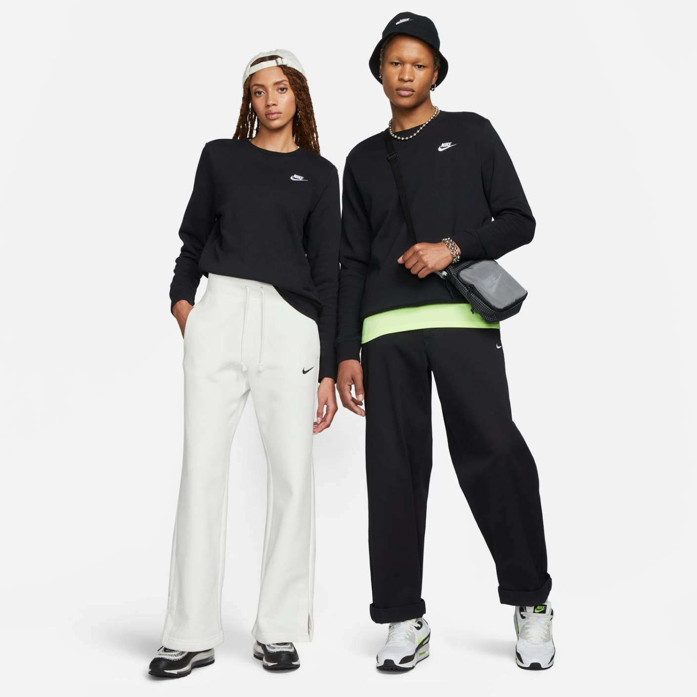 Nike Sportswear Club Fleece Sweater Dames Zwart Wit