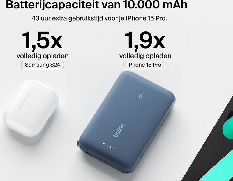Belkin - BoostCharge - Power Bank - Blauw - 10.000 mAh